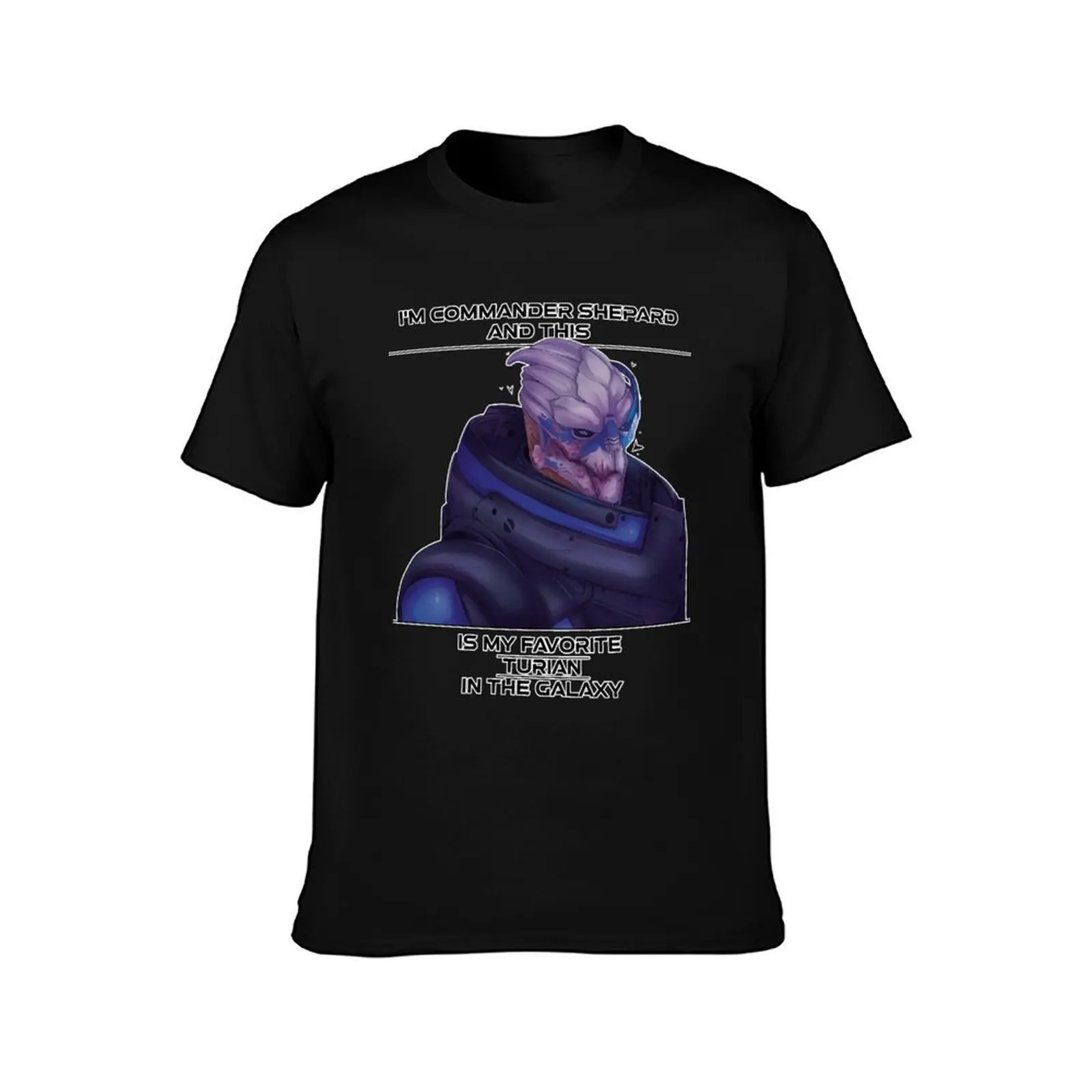 Garrus T-Shirt, Summer Casual Cotton Tee, Oversized Streetwear Tops, Vintage Graphic Print, Loose Fit Short Sleeve, 100% Cotton