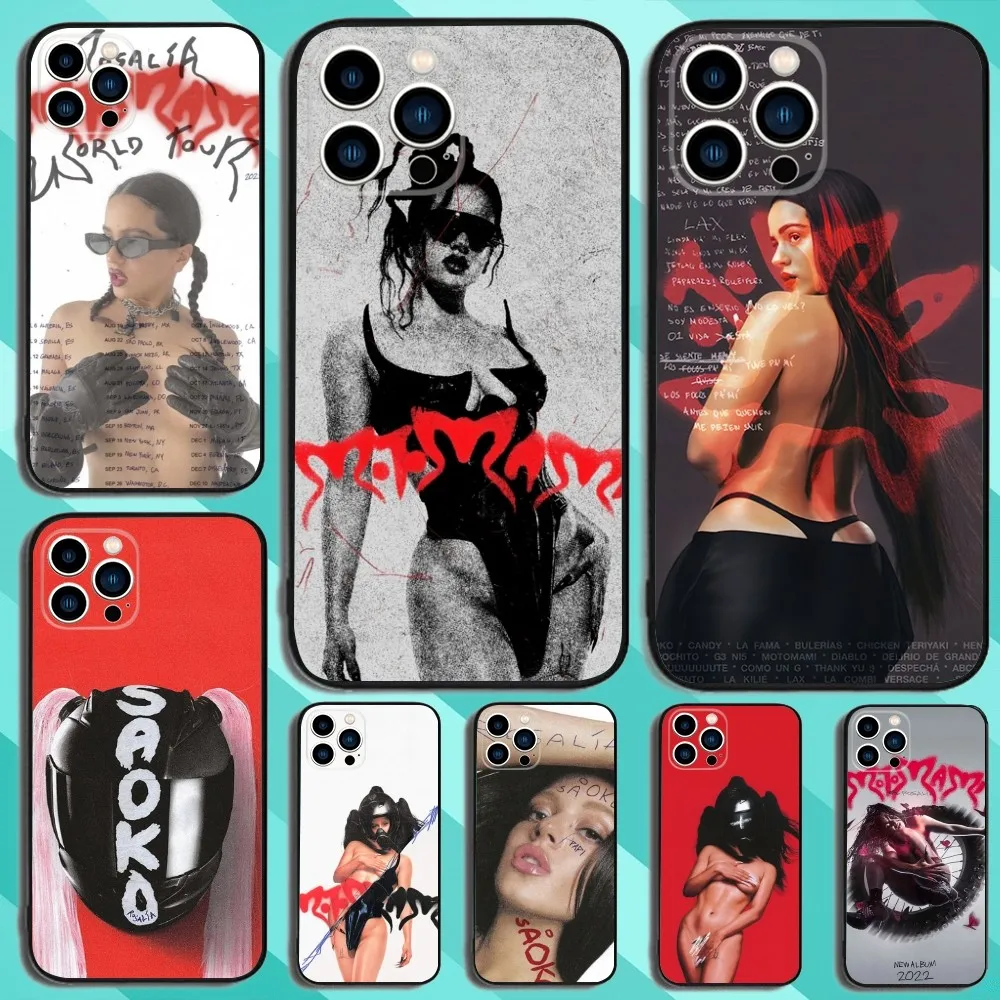 Singer Rosalia Motomami Phone Case For iPhone 15,14,13,12,11,Plus,Pro Max,XS,X,XR,SE,Mini,8,7 Soft Silicone Black Cover