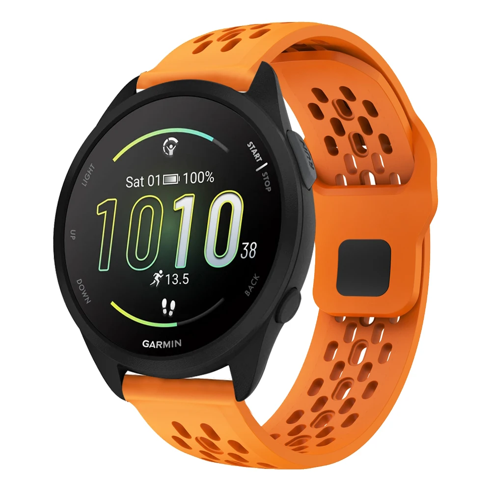 

Спортивный дышащий силиконовый ремешок 20 мм для Garmin Forerunner 165 Vivoactive 5 3 Venu Sq 2 245 645 Approach S12, браслет, ремешок для часов