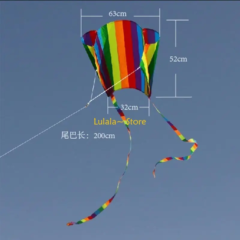 Y4QA 24.8x20.47 "Nieuwheid Kids Rainbow Parafoil Kite Interactive voor lente