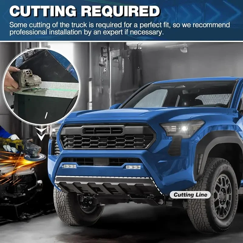 Factory Direct Front & Rear Bumper Set Stubby Offroad W/Winch , LED Lights & License Plate Bracket