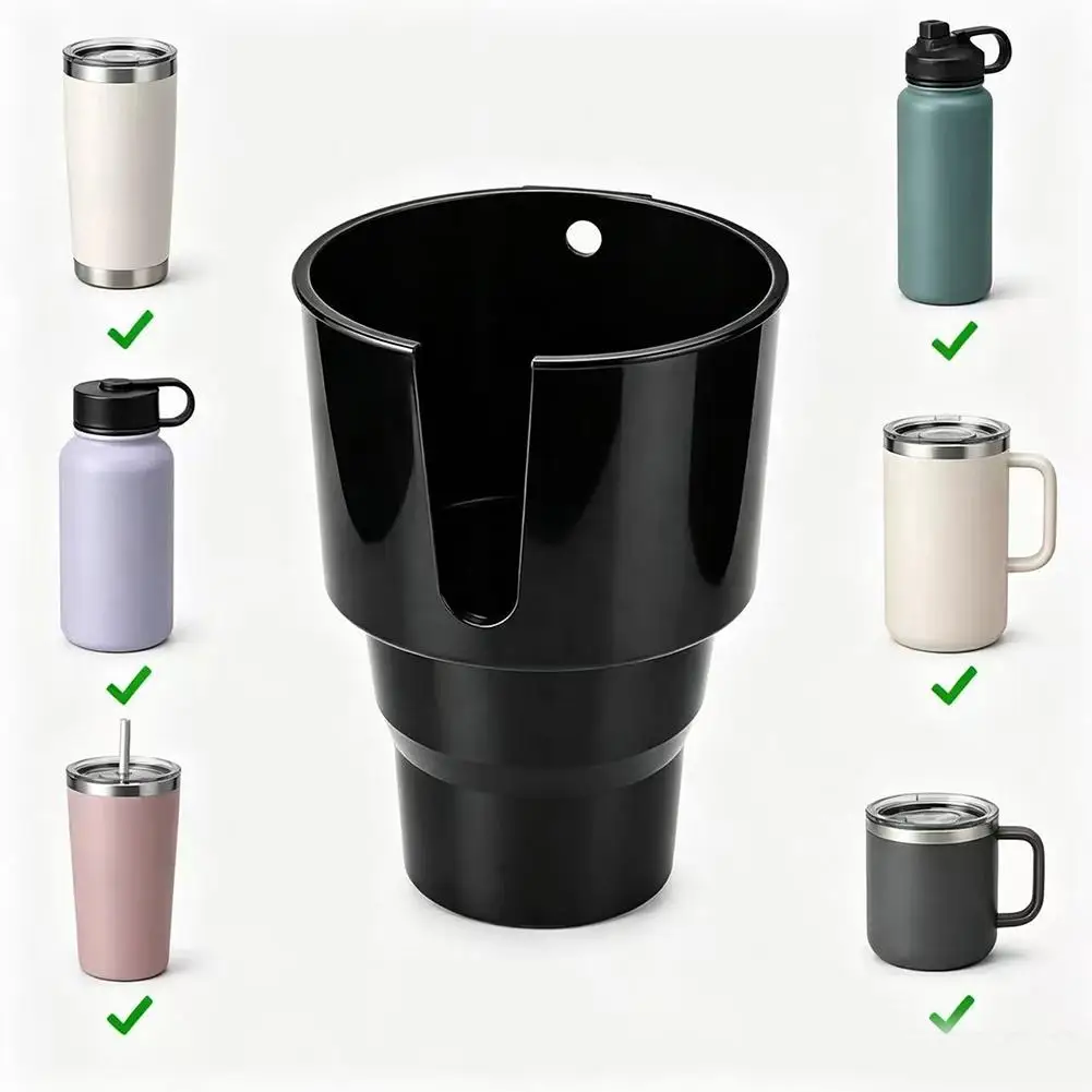 Multi Functional Car Cup Holder Universal Large Cup Holder Extender Deep U-cutout Design For Thermos,Kettle,Bottles