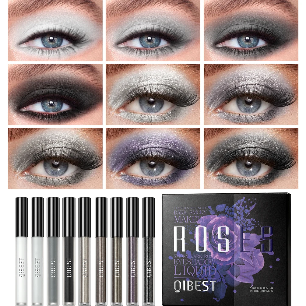 9 Colos Pearlescent Liquid Eyeshadow Sets Diamond Shiny Eyeshadow Stick Pigment Natural Shimmer Makeup Matte Eye Shadow Kits