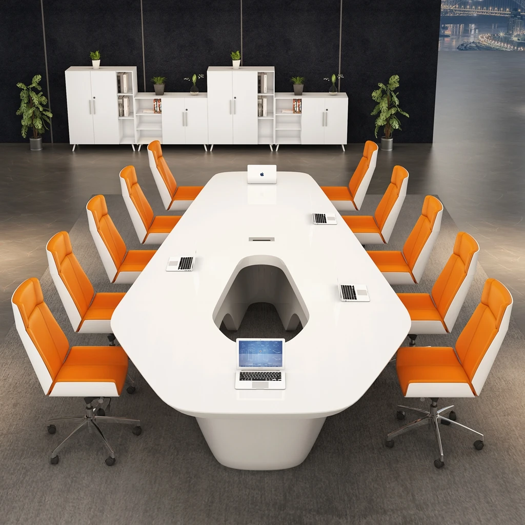 Conjunto de mesa e cadeira, Mobiliário de escritório, Sala de reunião executiva, Sala de reuniões, Mesa de conferência Moderno, Luxo, Comercial