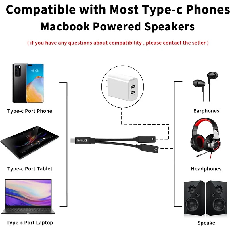 PD 60W USB C Fast Charging Adapter For Samsung Galaxy S24 S23 S21 S22 Ultra Type C To 3.5mm Headphone Aux Jack Audio Converter