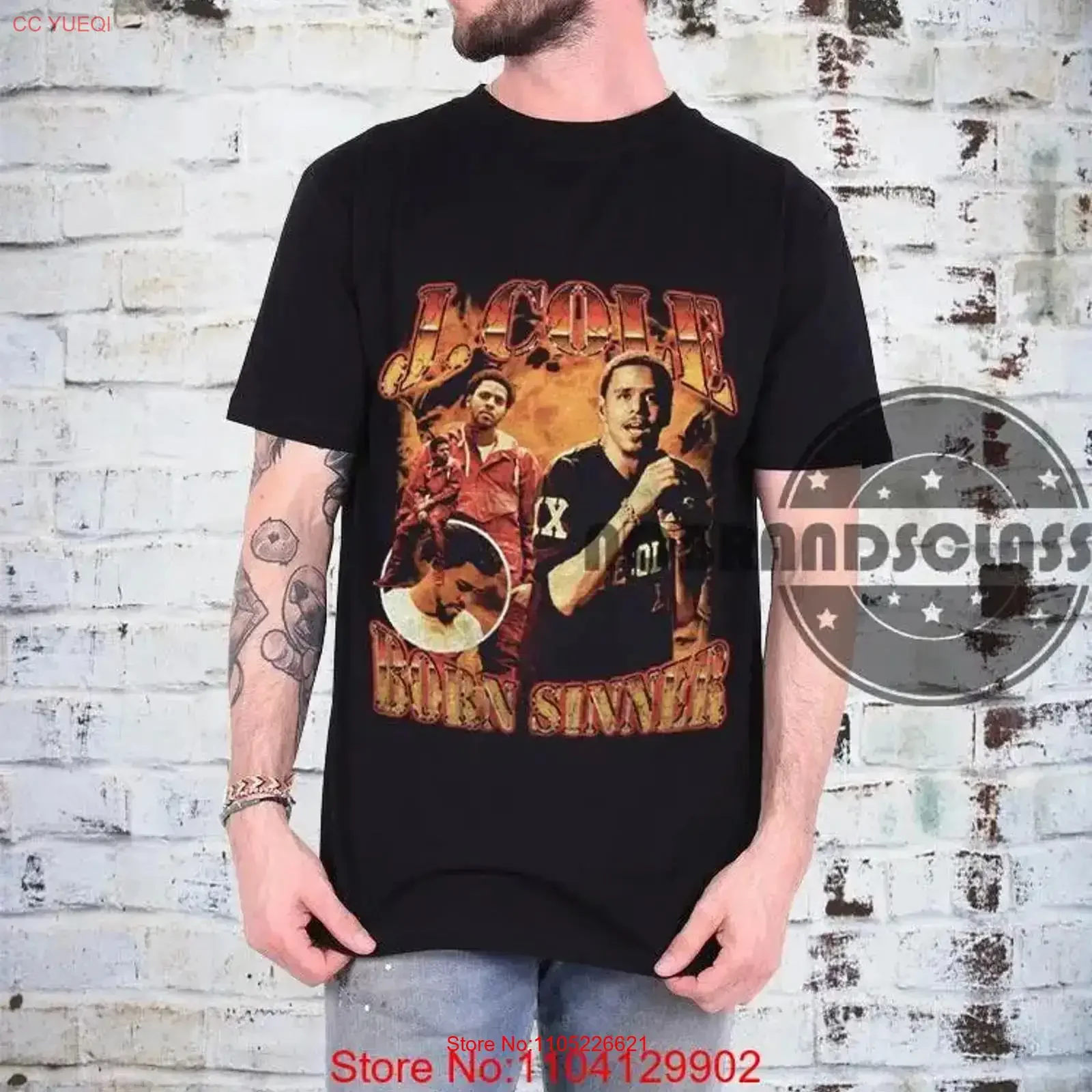 J Cole T Shirt Born Sinner Rap Hip Hop Music Merch Nobrandsclass vintage Washed fashion Breathable Top For Everyday Wear Unisex