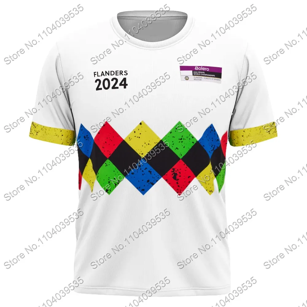 Flanders 2024 T Shirt CAMISETA Team 3D Print White World Champion jersey Mens Summer Running Streetwear Casual Training Clothes