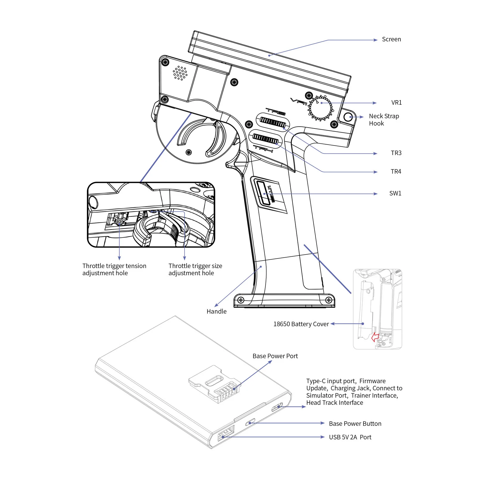 Flysky Noble NB4+ 2.4G 8CH ラジオ送信機リモートコントローラー、FGR4S レシーバー付き、リモートコントロールカーボート用 AFHDS 3 プロトコル