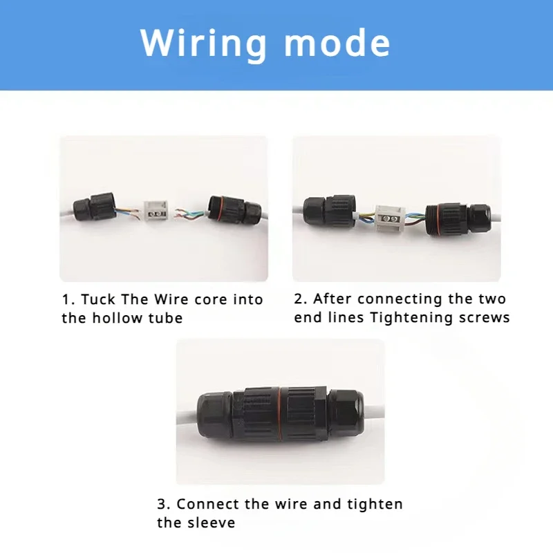 Connettore per cavo impermeabile IP68 cavo elettrico presa per spina esterna a 2/3 Pin connettore dritto impermeabile connessione a vite rapida