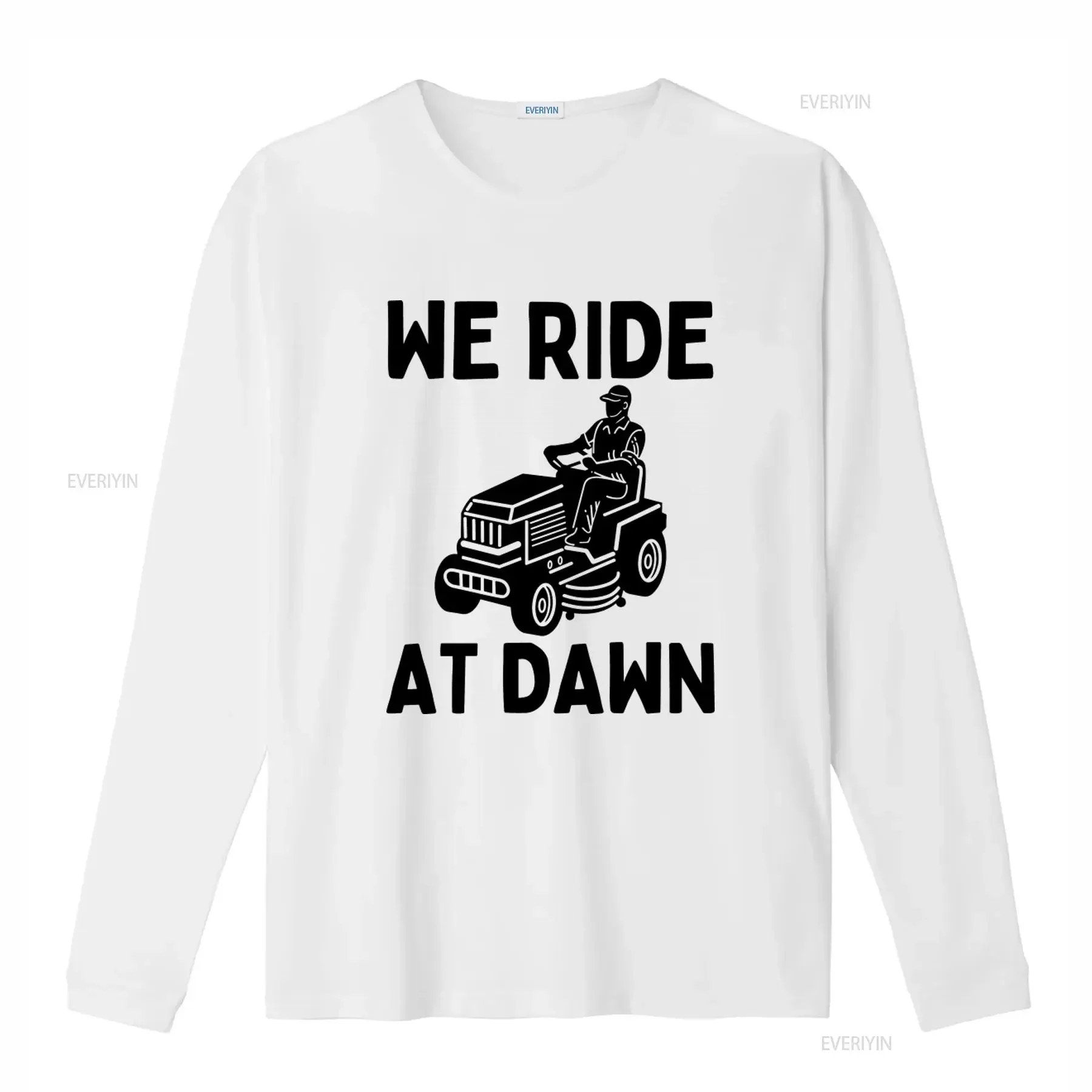 We Ride At Dawn Lawn Mower T Shirt Funny Landscaper Outdoors Birthday For Him vintage Washed designer clothes Stretched Soft