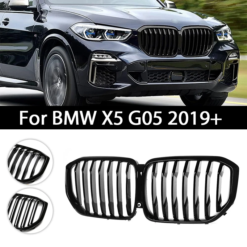 X5 Car Front Kidney Grill  for BMW X5 G05 2019-2023+ Grillez Racing Grills Gloss/Matte Black Grille Auto Accessories Single Line