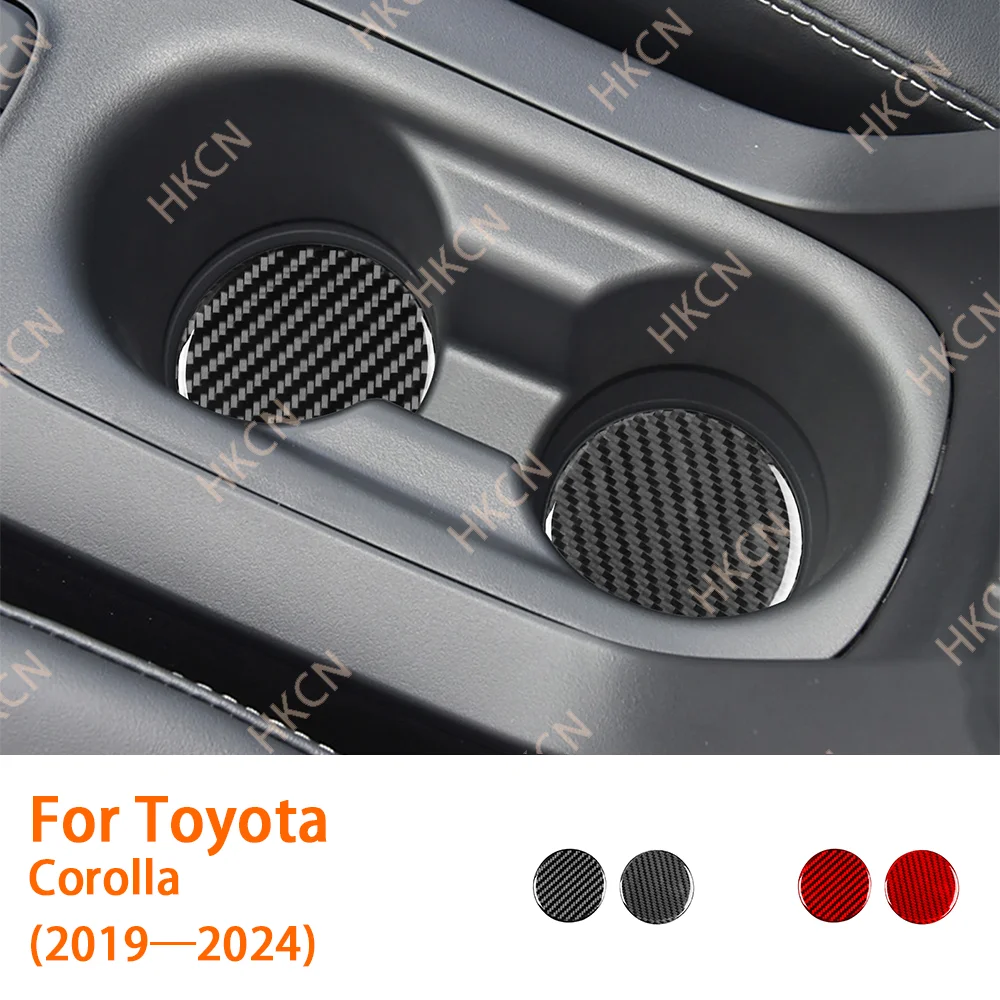 

Carbon Fiber Front Seat Cup Holder Pad Car Interior Accessories Cover Trim Sticker Modification For Toyota Corolla 2019—2024