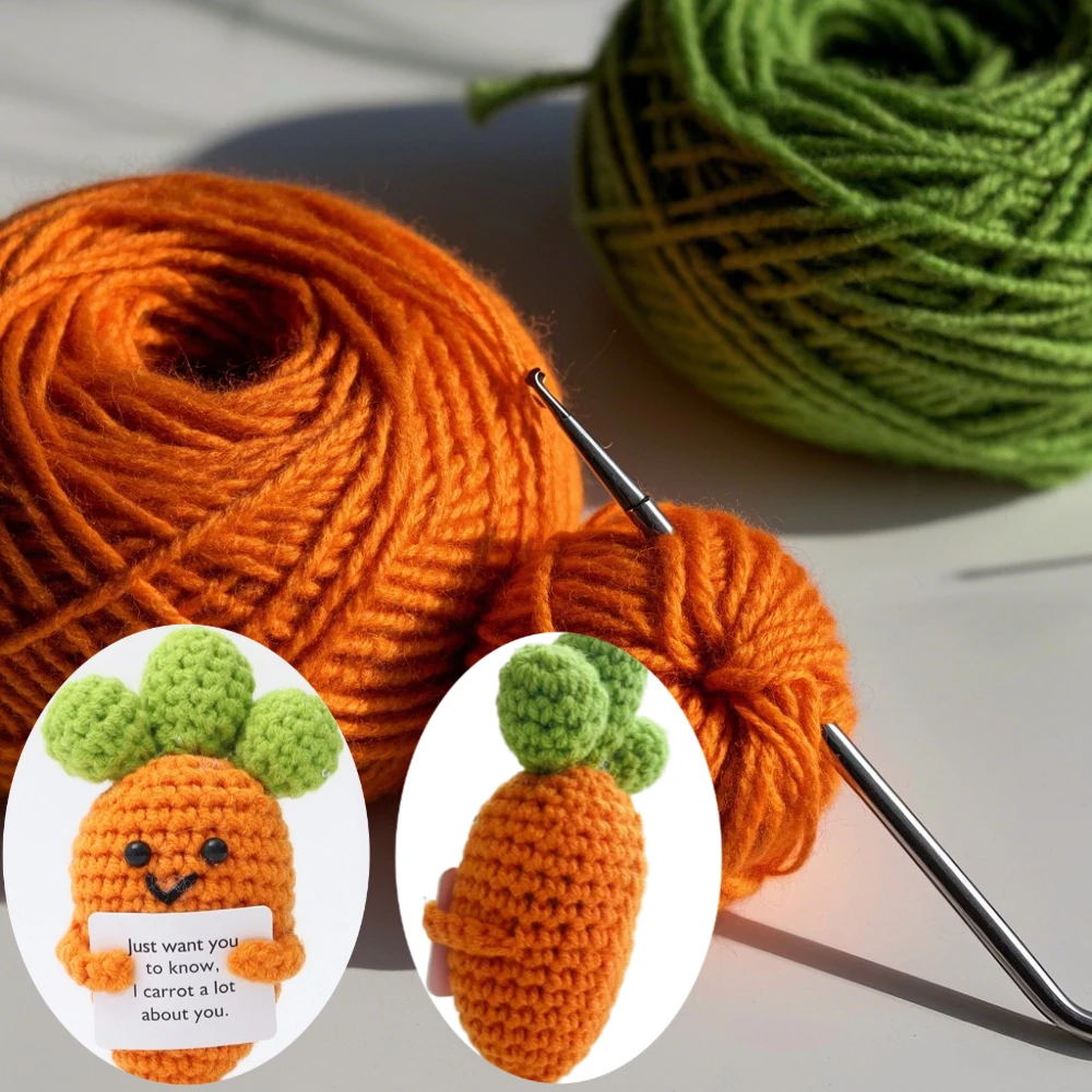 Französische Positive-Karte, handgefertigte Häkel-Kartoffelpuppe, Stressabbau-Schreibtischdeko, gestricktes Gemüse-Ornament, Geschenk für Zuhause und Büro – Detail 2