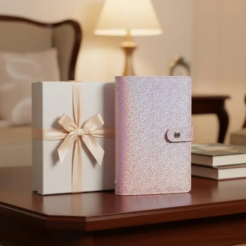 Glitter Cover Cash Storage Book 100 Pockets Large Capacity For Cash Organizing Budget Saving