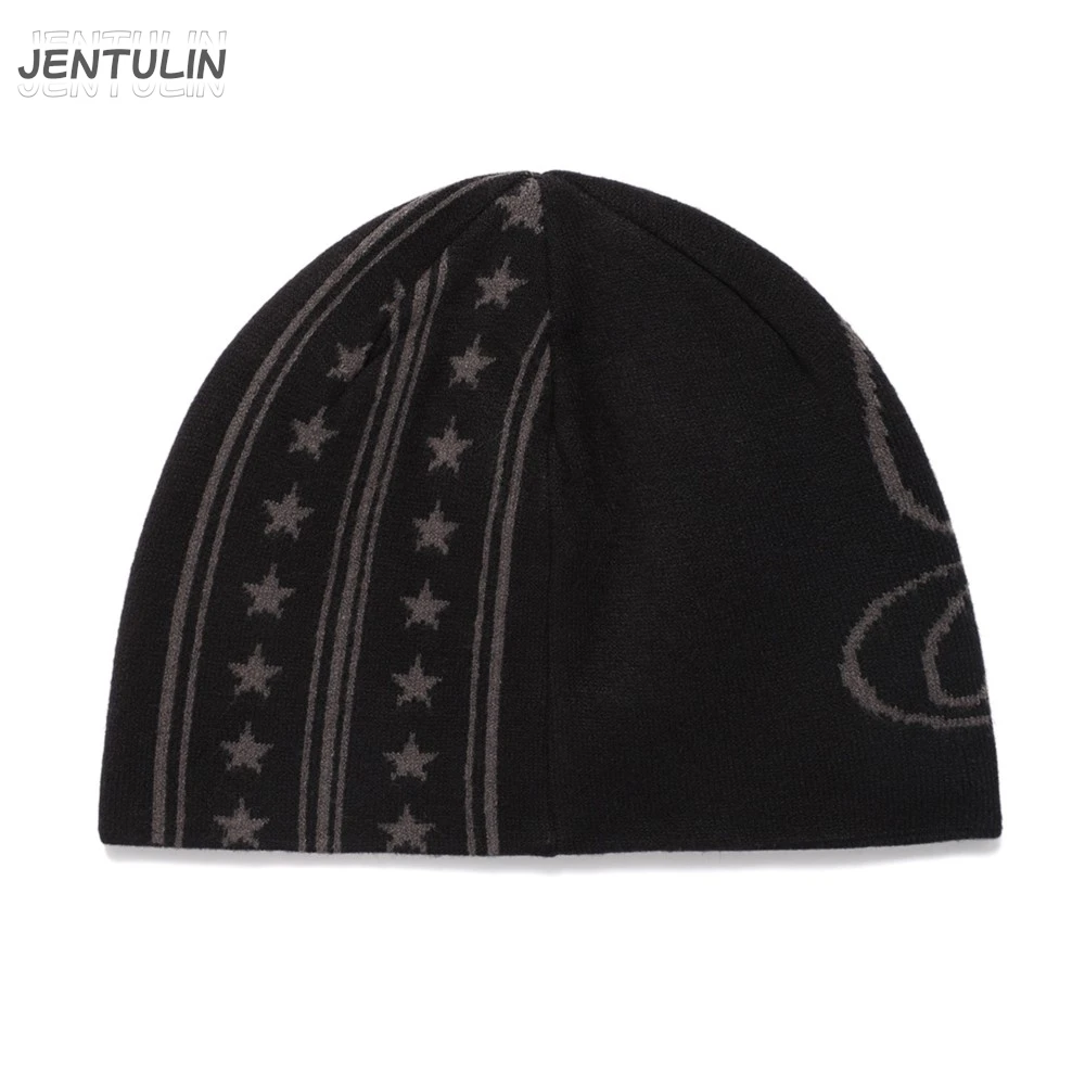 Women's Hat Beanie Knit Star Winter Y2k Streetwear Korean Fashion Kpop Wool Pullover Graphic Aesthetic Gothic Unisex Accessories