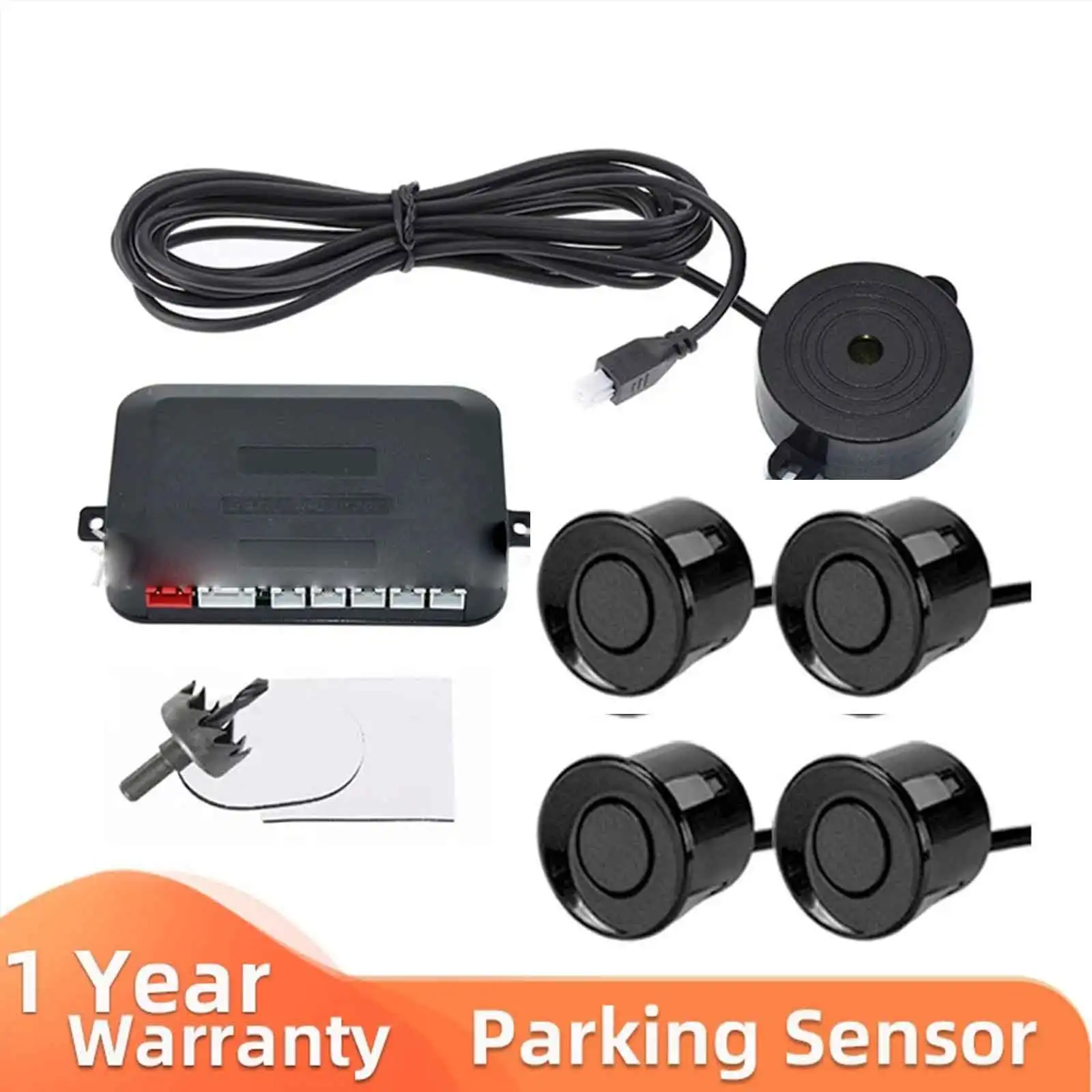 

4 Sensors Buzzer 22mm Car Parking Sensor Kit Reverse Backup Radar Sound Alert Indicator Probe System 12V Free Shipping