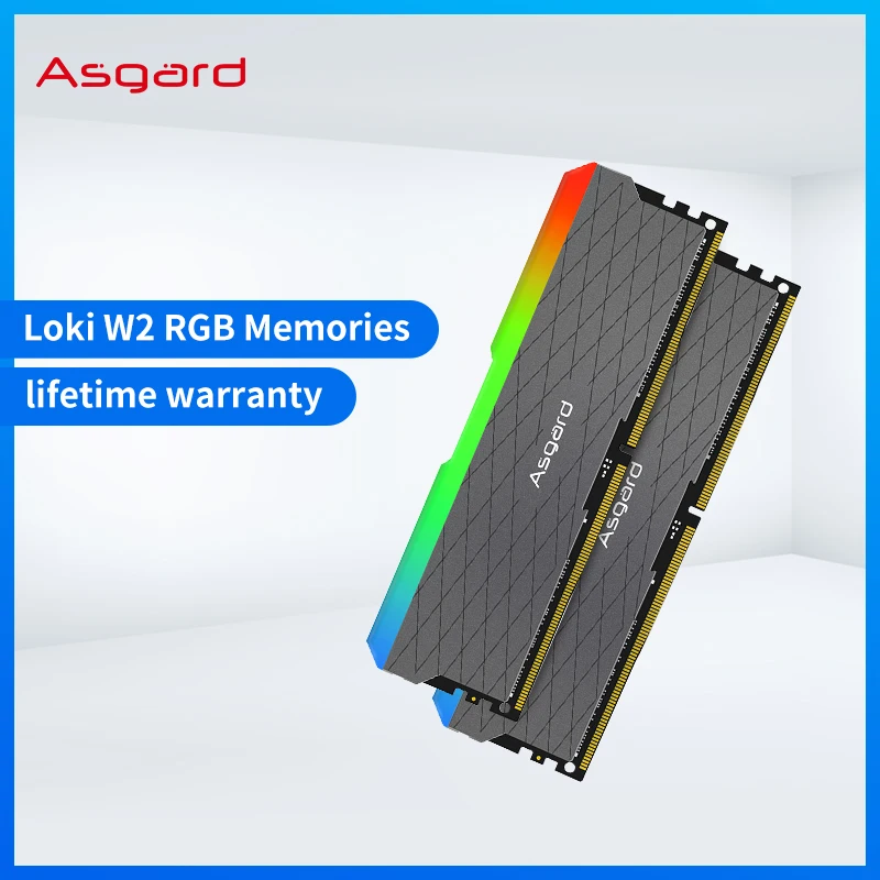 Asgard W2 DDR4 RGB RAM 8GX2 16G 32G 3200MHz Stunning Lighting Dual Channel DIMM Memoria Ram 1.35V  DDR4 RGB RAM for Desktop