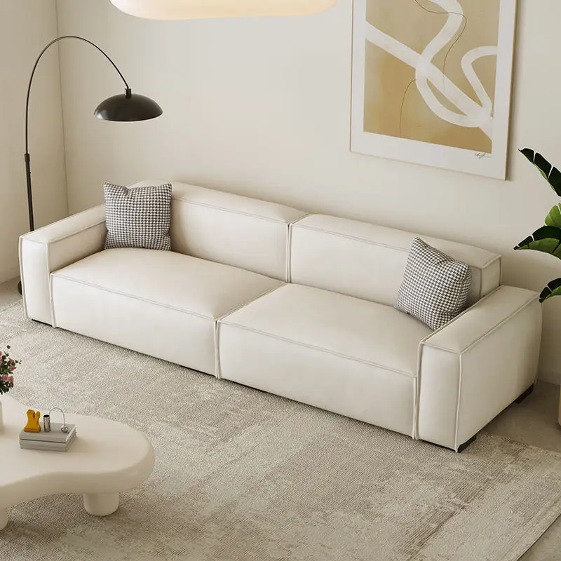 technology cloth sofa living room small apartment double three or four people square sofa straight row comfortable Furniture