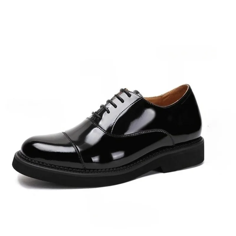 

Дизайнерские модные оксфорды, мужские туфли из натуральной кожи, молодежные невидимые туфли с увеличенным внутренним деловым формальным повседневным костюмом, свадебные туфли