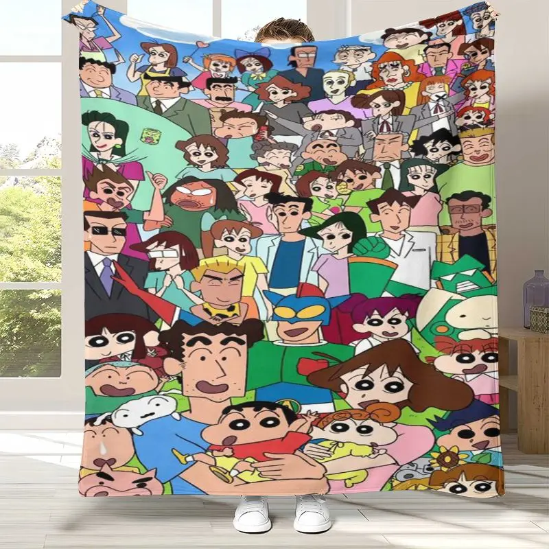 Funny C-Crayon Shin-chans Cartoon Soft Flannel Throw Blanket,Cozy Warm Blanket for Bed,Sofa,Living Room,Picnic,Home Decor,Gift