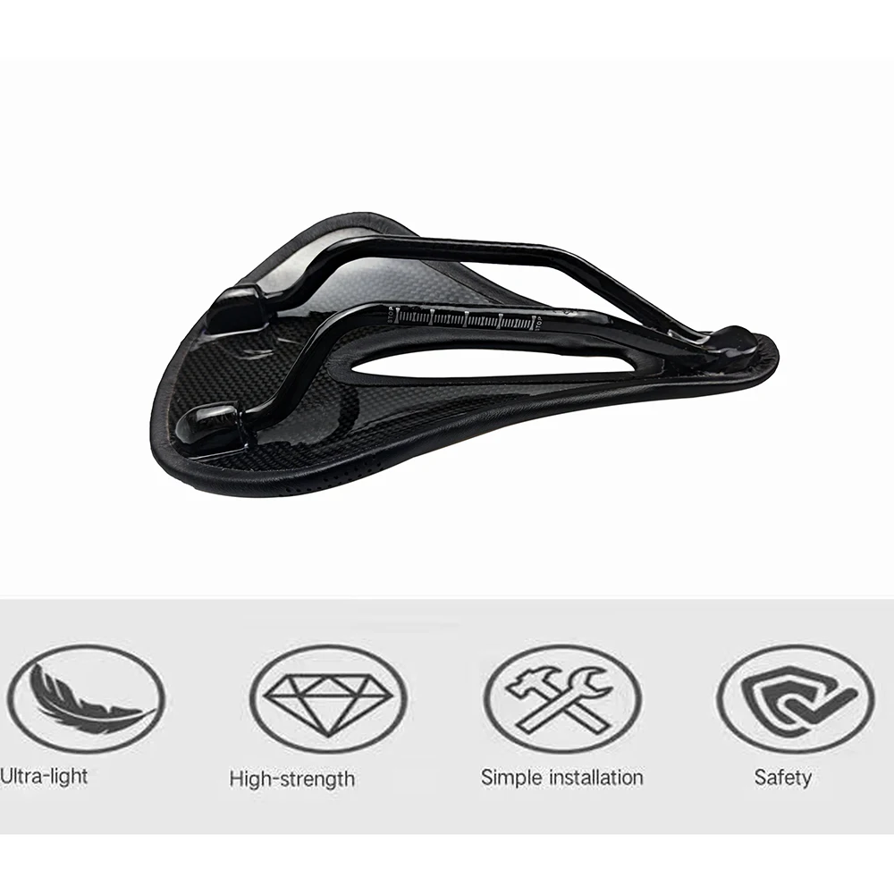 Girobros Ultralight Bicycle Saddle Cushion 3K Full Carbon Fiber Leather Bike Saddle Mountain Bike MTB Road Saddle 143mm 155 mm