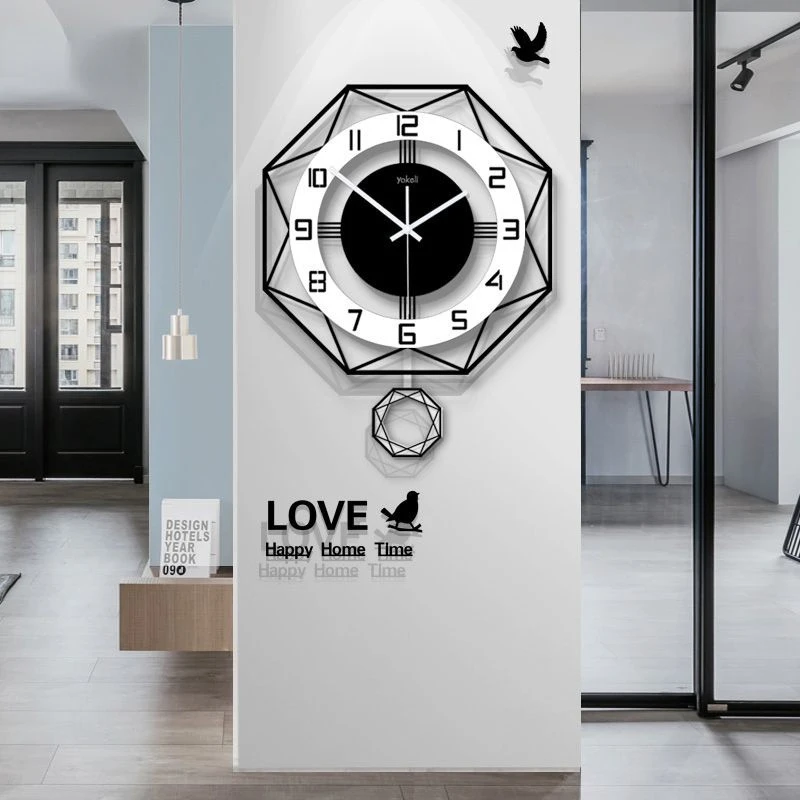 

Creative Modern And Minimalist Living Room Atmospheric Silent Art European Style Quartz With Personalized Fashion Wall Clock