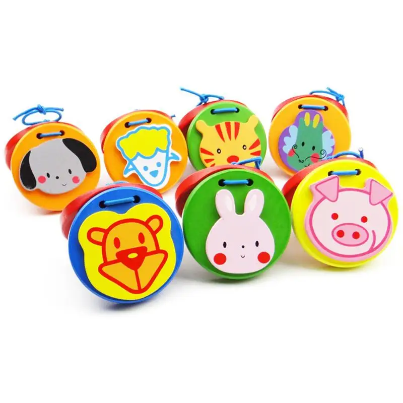 Orff Castanet Orff Animal Cartoon Animal Pattern Castanets Portable Toddler Noisemaker Castanet Toys For Boys And Girls