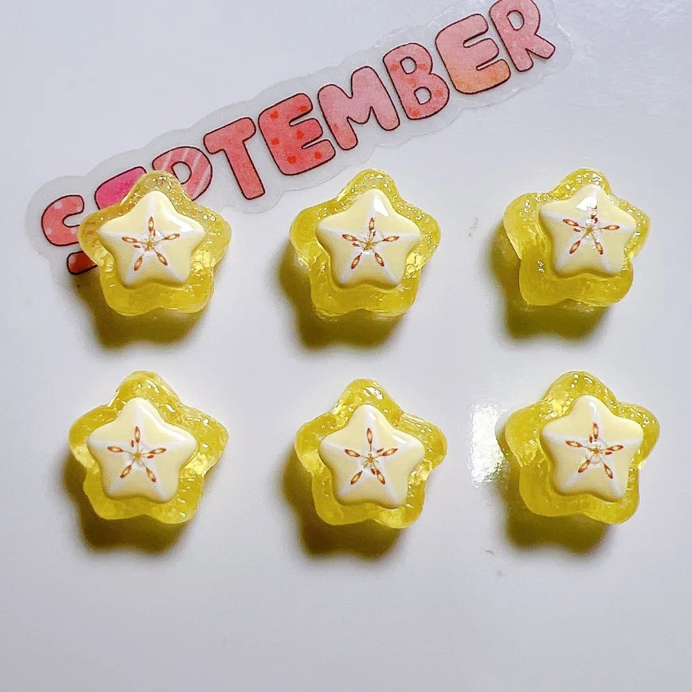 10pcs Mini Kawaii Resin Shining Fruit Flat Back Cabochons Scrapbook Diy Party Hairpin Accessories Home Decoration Craft