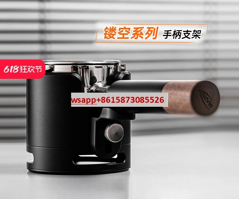 Soporte de mango de café hueco, base de prensado de polvo italiano, marco de soporte negro 51/54/58mm