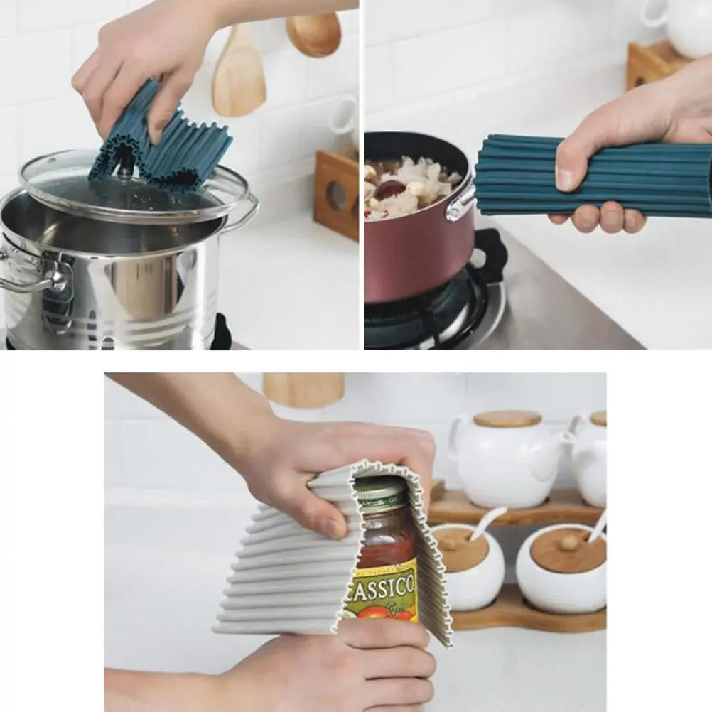 Non-Slip Silicone Heat-Resistant Kitchen Drying Mat Dark Grooves Drain Pad Tableware Fruit Vegetable Drain Tray