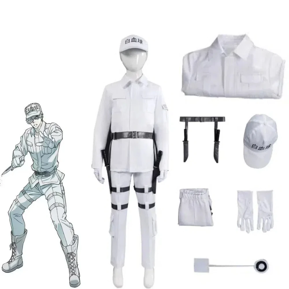 

Anime Work Cell Costume Character White Blood Cell Platelet Set Second Day Baseball Cap Halloween Costume Duck Cap Adult Kid