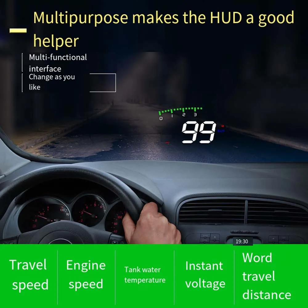 Head-up-Display multifunktion ale Windschutz scheibe eobd obd2 Auto Hud Display Auto projektor Alarm