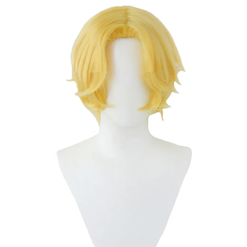 Anime Sabo Cosplay Wig Short Gloden Curly Heat Resistant Hair Men Halloween Party Sabo Cosplay Wigs Wig Cap