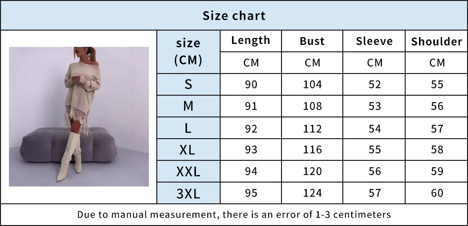 2025 خريف جديد المرأة فستان كاجوال بلوفر مغزول س الرقبة شق بأكمام طويلة الربيع الدانتيل موضة تنورة صغيرة للإناث