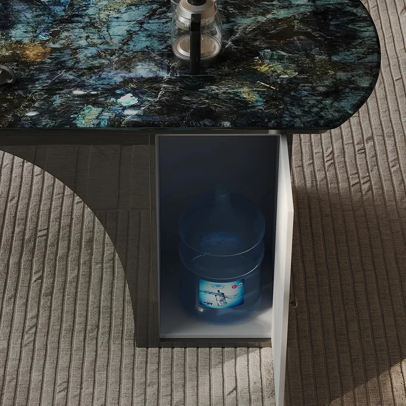 marble tea space high-end villa home kung fu tea table luxury stone tea table and chair combination