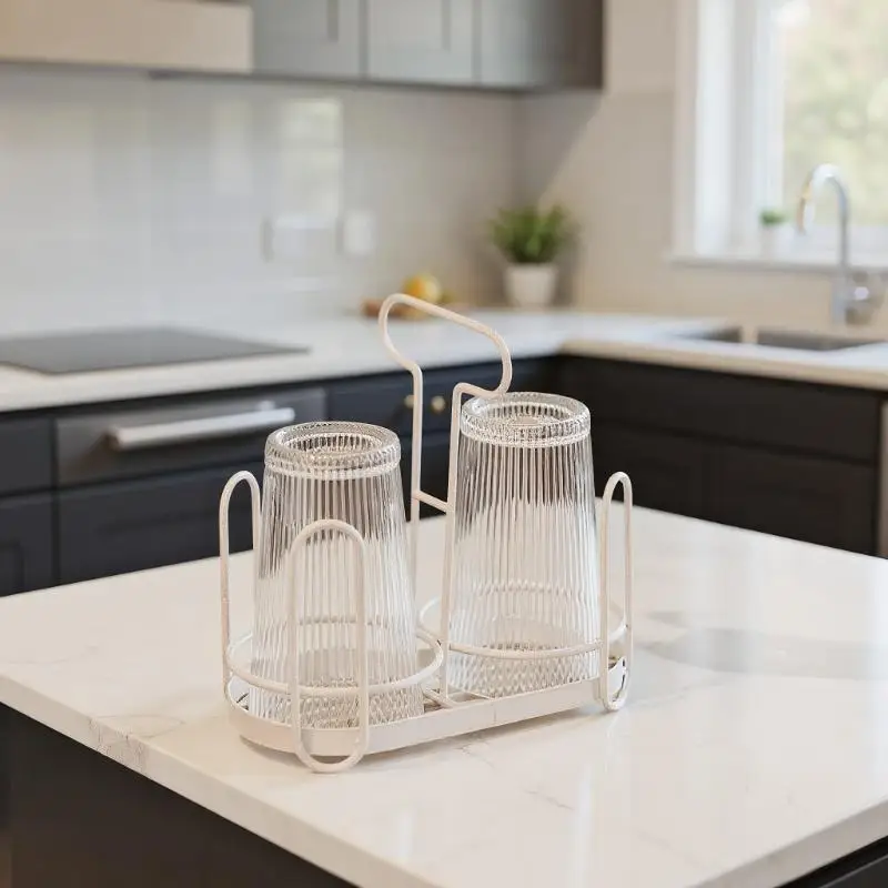 Cup Lid Storage Box Disposable Cup Rack Iron Art Cup Holder Dispenser For Countertops Durable Coffee Storage Rack For Kitchen