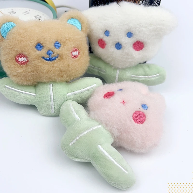 Creative Kawaii Plant  Bear Plush Toys Cute Soft Stuffed Animals KeyChain Pendant Children Bag Charm Couple Pendant Kid Toy Gift