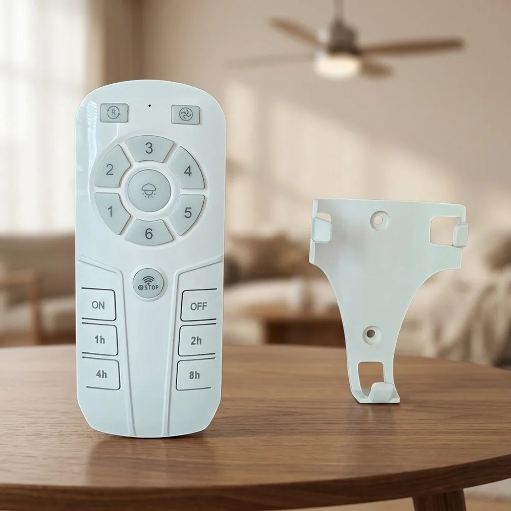 6 Speeds Remote Control Switch Wireless Fan Switch White Ceiling Fan Remote Ergonomic Curved Design 16 Responsive Buttons