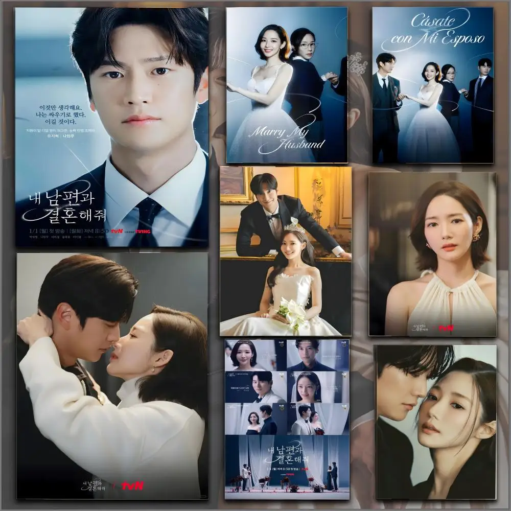 Hot Kdrama M-Marry My Husband Poster HD PVC Wall Art - Waterproof Self Adhesive Mildew Resistant For Home Office Bar