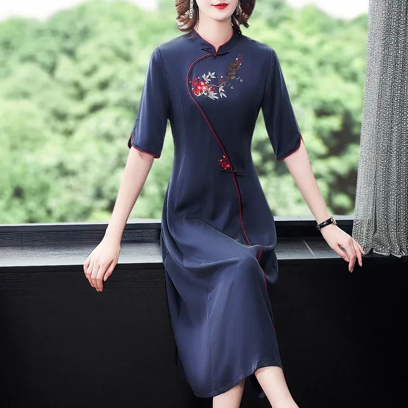 Elegant chinese dresses 2024 Summer cheongsam Vestido Vietnam traditional dress robe vintage Femme qipao 11210