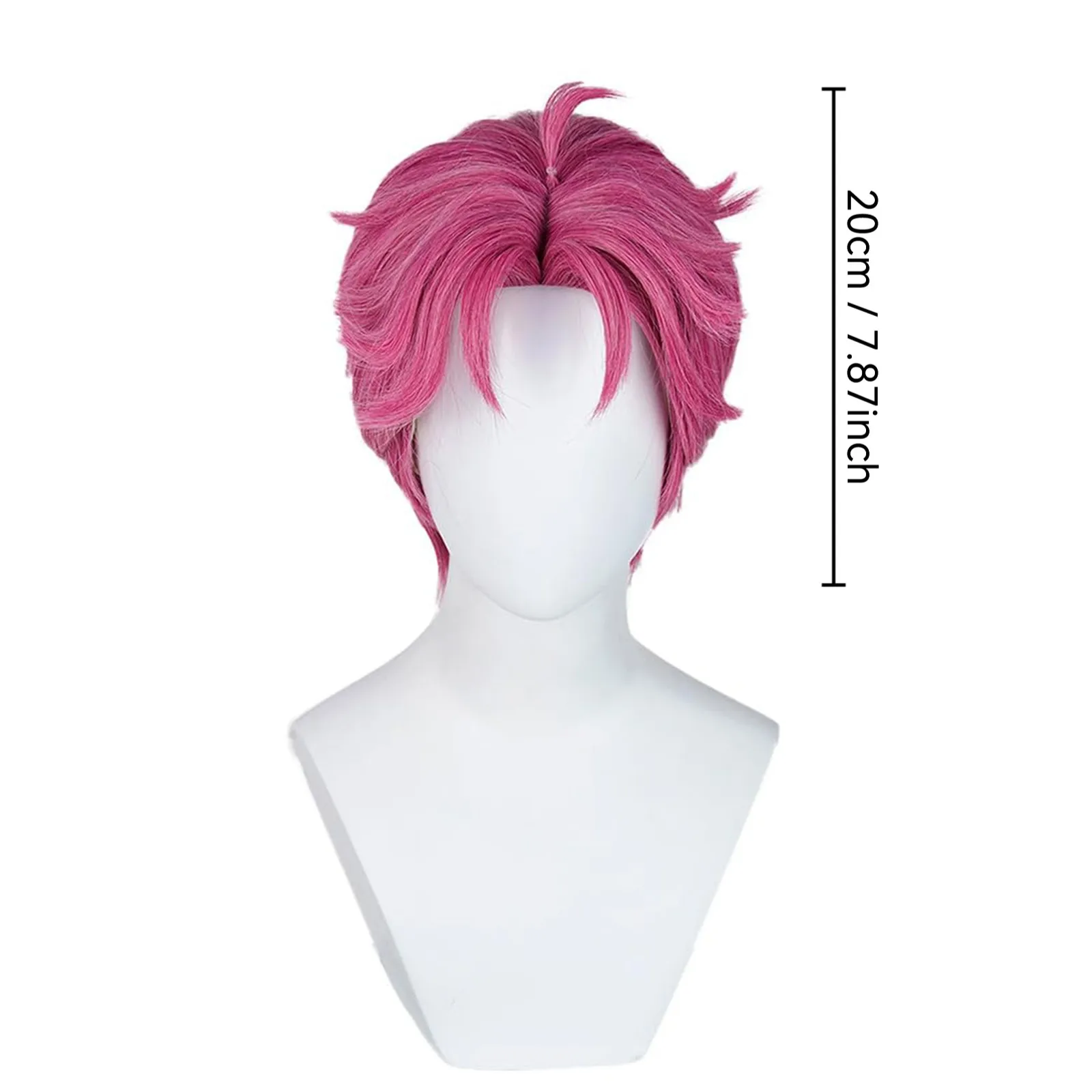 コスプレウィッグローズピンク 30 センチウィッグジヌベビーアビーロマンスミステリーコスアニメウィッグ男性用耐熱人工毛