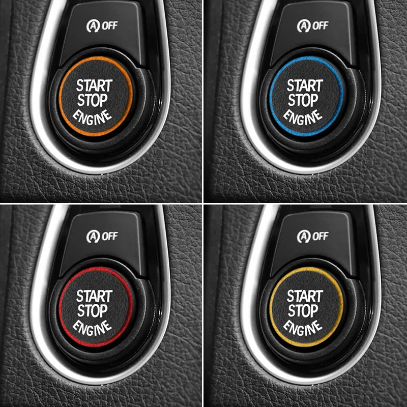 Made of Alcantara For BMW 1 2 3 4 Series X1 F48 F20 F21 F30 F32 F33 F34 F36 F45 Engine Start Button Trim Sticker Car Accessories