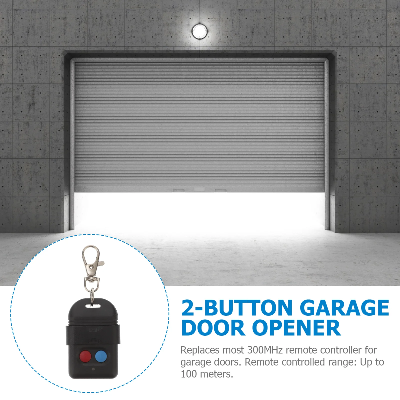 

2 Button Garage Door Remote Controller Key Fob for Garage Opener Electric Windows Doors Security Alarm Industrial Control