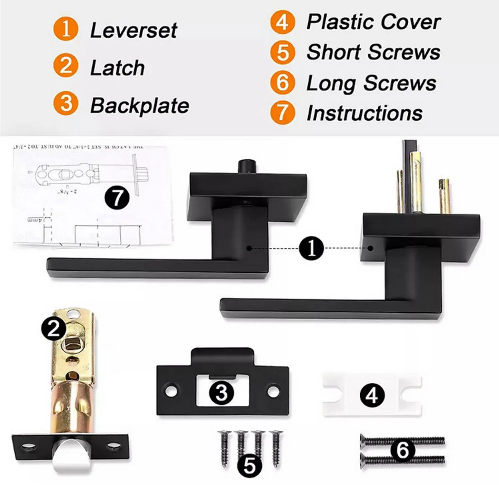 

Дверные ручки для спальни, дверные замки, дверные рычаги для прохода, сверхмощные дверные замки, двусторонние плоские рычаги, дверные ручки