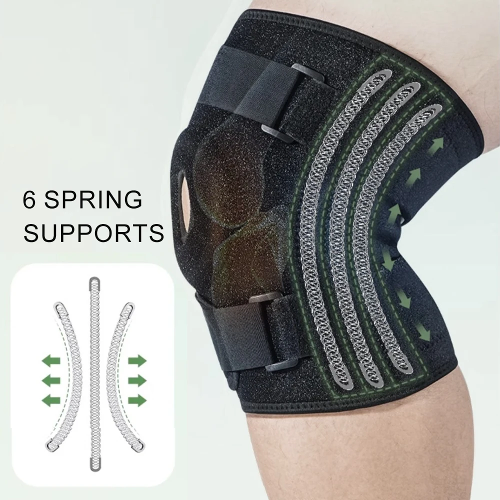 1pc Plus Size Knee Braces with Dual Side Stabilizers & Crossed Compression Straps Support for Knee Pain Relief and Fast Recovery