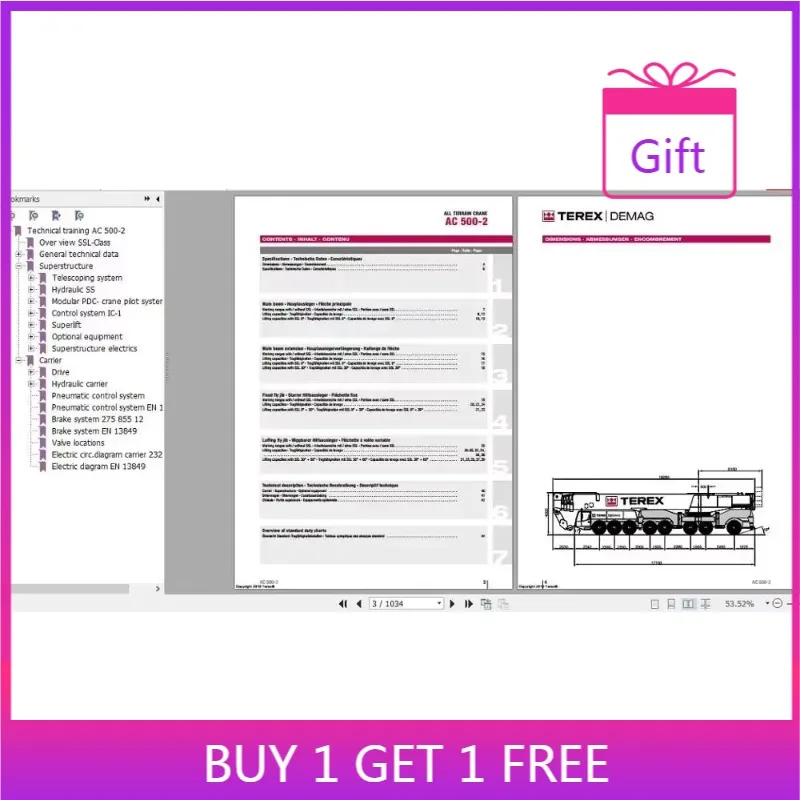 

AutoEPC для Terex Demag Crane Полная модель обслуживания По руководство технической подготовки, по диагностике и руководство по эксплуатации