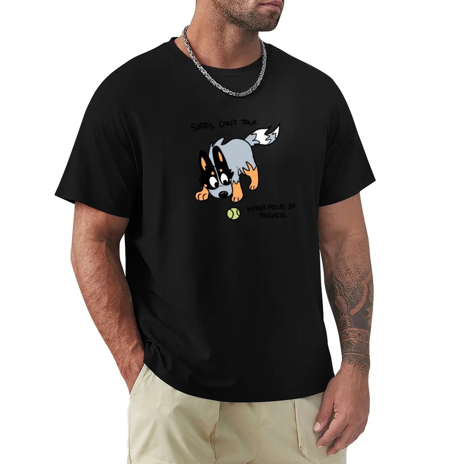 

hyper focus heeler T-Shirt graphic shirts cotton man t-shirts blue lock graphic t shirt vintage oversized t shirt men