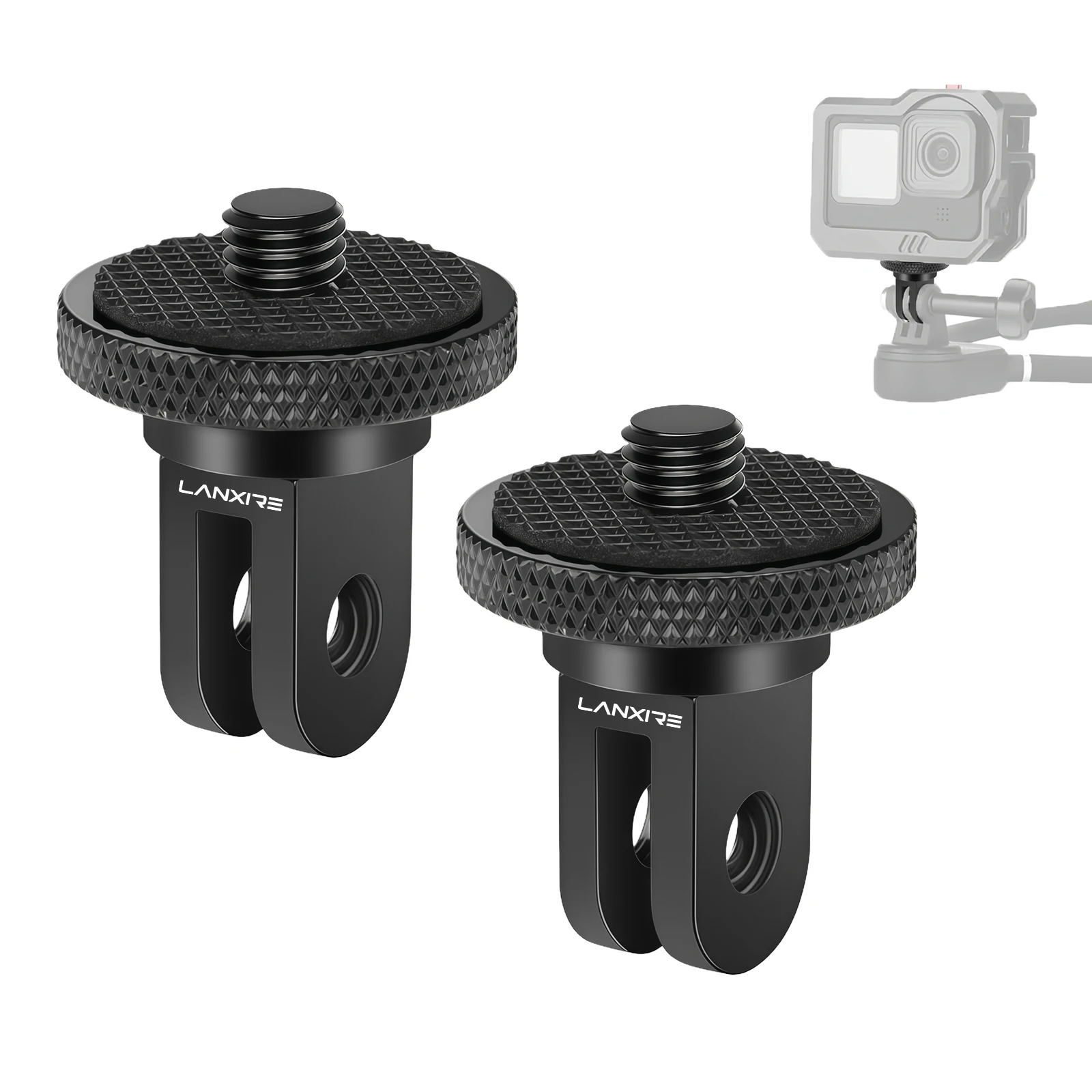 Lanxire 1/4"-20 Camera Statiefadapter, 360° Draaibare Bevestiging voor GoPro Hero 9-13 Insta360 X4-X5 DJI, Actiecamera Accessoires