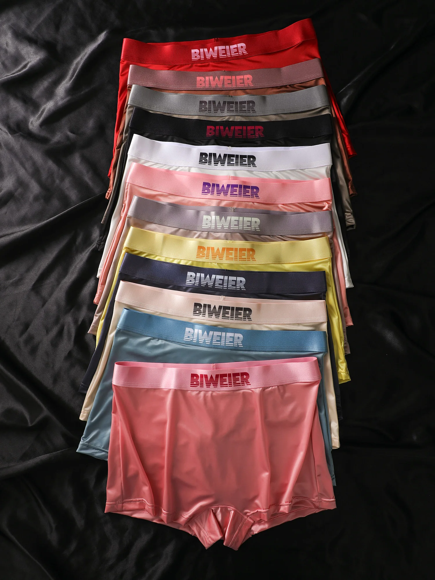 12Pcs Women's Satin Boyshorts, Luxury Soft Comfort, Elastic Waistband, Fashion Underwear, Ideal for Casual Sports & Home Use