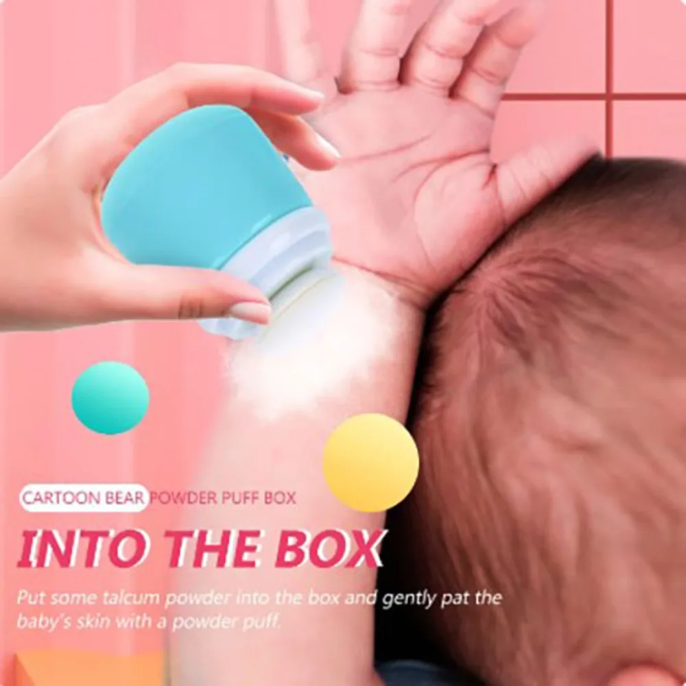 Material Safety Powder Puff Box Bottle Cute PP Not Easily Deformed Body Talcum Holders Baby Container Jar